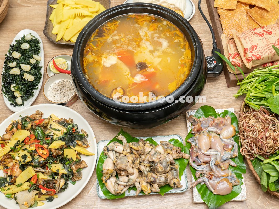 cách nấu lẩu ếch ngon